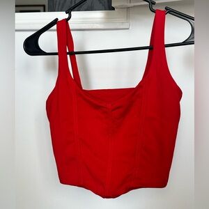Red Sleeveless Crop Top